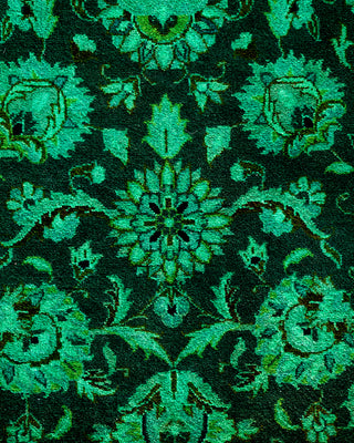 Contemporary Hand-Knotted Overdyed Green Area Rug 3' 2" x 5' 2"