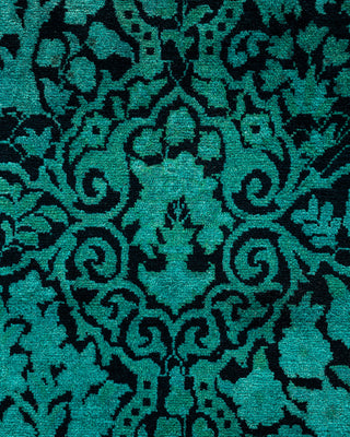 Contemporary Hand Knotted Overdyed Blue Area Rug 6' 1" x 12' 0"