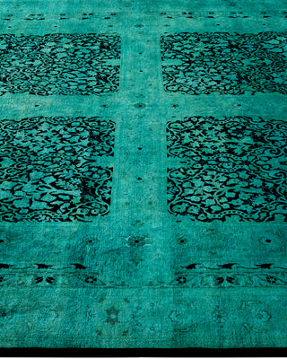 Contemporary Hand Knotted Overdyed Blue Area Rug 6' 1" x 12' 0"