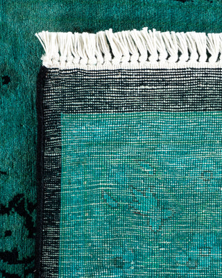 Contemporary Hand Knotted Overdyed Blue Area Rug 6' 1" x 12' 0"