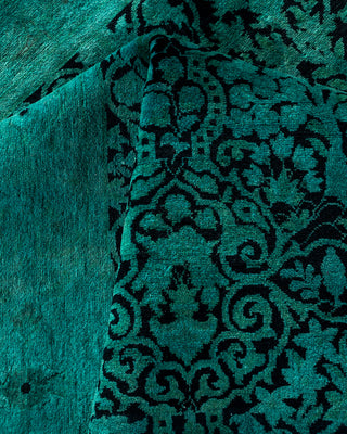 Contemporary Hand Knotted Overdyed Blue Area Rug 6' 1" x 12' 0"