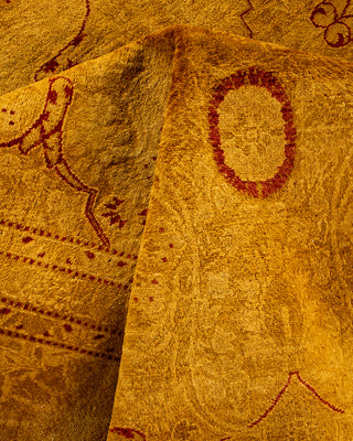 Contemporary Hand Knotted Overdyed Gold Area Rug 6' 2" x 12' 7"