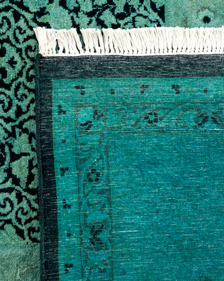 Contemporary Hand Knotted Overdyed Green Area Rug 9' 2" x 12' 2"