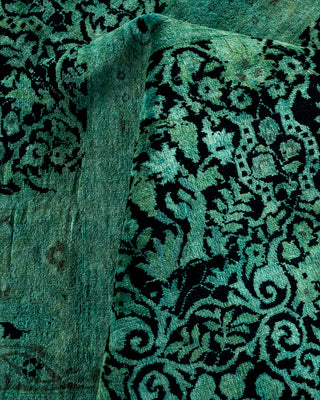 Contemporary Hand Knotted Overdyed Green Area Rug 9' 2" x 12' 2"