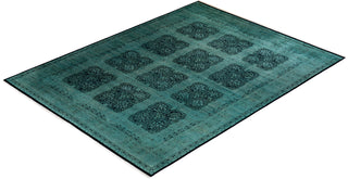 Contemporary Hand Knotted Overdyed Green Area Rug 9' 2" x 12' 2"