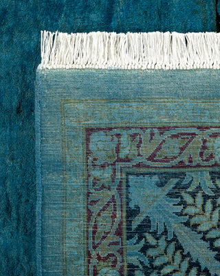 Contemporary Hand Knotted Overdyed Blue Area Rug 9' 2" x 11' 8"