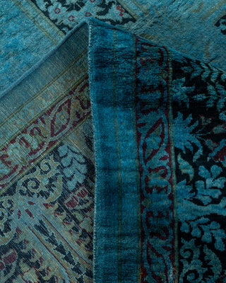 Contemporary Hand Knotted Overdyed Blue Area Rug 9' 2" x 11' 8"