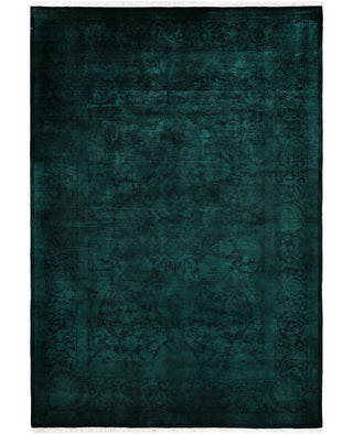 Contemporary Overdyed Wool Hand Knotted Green Area Rug 6' 0" x 8' 9"