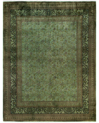 Contemporary Overdyed Wool Hand Knotted Green Area Rug 8' 2" x 10' 4"