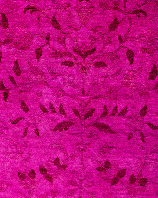 Contemporary Hand-Knotted Overdyed Pink Area Rug 9' 2" x 12' 1"