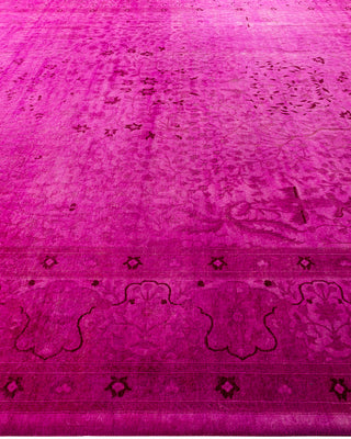Contemporary Hand-Knotted Overdyed Pink Area Rug 9' 2" x 12' 1"