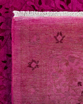 Contemporary Hand-Knotted Overdyed Pink Area Rug 9' 2" x 12' 1"