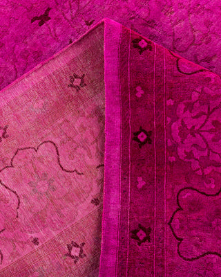 Contemporary Hand-Knotted Overdyed Pink Area Rug 9' 2" x 12' 1"
