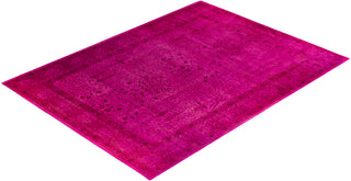 Contemporary Hand-Knotted Overdyed Pink Area Rug 9' 2" x 12' 1"