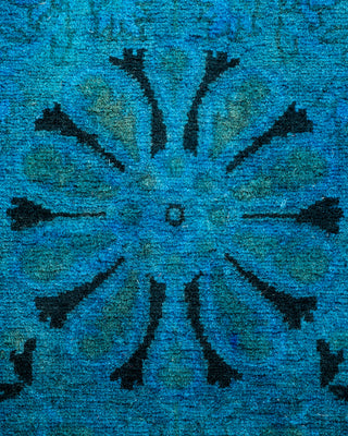 Contemporary Hand Knotted Overdyed Blue Area Rug 3' 1" x 5' 3"
