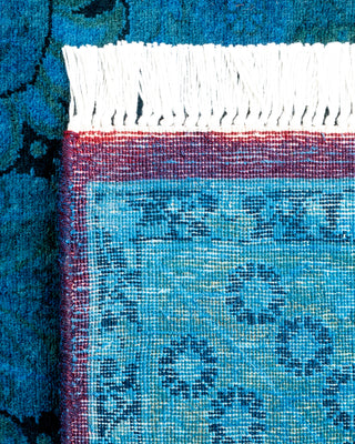 Contemporary Hand Knotted Overdyed Blue Area Rug 3' 1" x 5' 3"