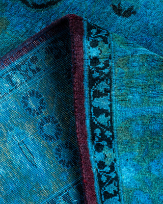 Contemporary Hand Knotted Overdyed Blue Area Rug 3' 1" x 5' 3"
