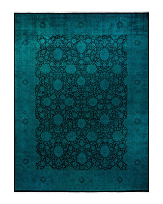 Fine Vibrance, One-of-a-Kind Hand-Knotted Area Rug - Blue, 9' 2" x 12' 1" - Solo Rugs