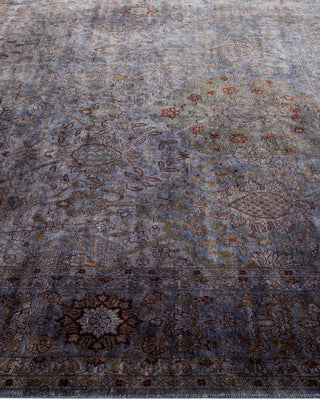 Contemporary Hand Knotted Overdyed Gray Area Rug 6' 3" x 12' 2"