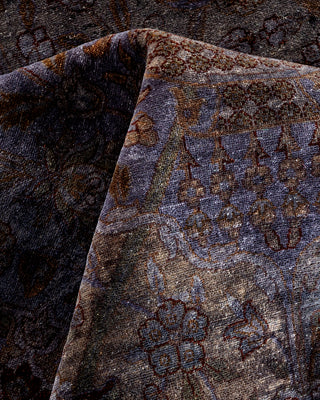 Contemporary Hand Knotted Overdyed Gray Area Rug 6' 3" x 12' 2"