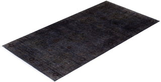 Contemporary Hand Knotted Overdyed Gray Area Rug 6' 3" x 12' 2"