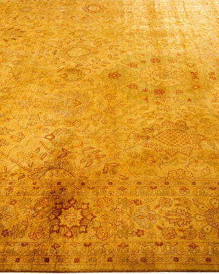 Contemporary Hand Knotted Overdyed Gold Area Rug 6' 3" x 12' 3"
