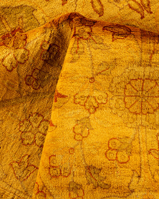 Contemporary Hand Knotted Overdyed Gold Area Rug 6' 3" x 12' 3"