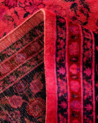 Contemporary Hand-Knotted Overdyed Pink Area Rug 9' 2" x 12' 0"
