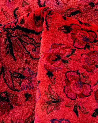 Contemporary Hand-Knotted Overdyed Pink Area Rug 9' 2" x 12' 0"