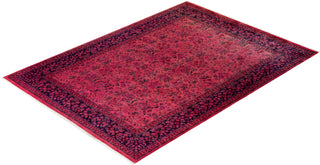 Contemporary Hand-Knotted Overdyed Pink Area Rug 9' 2" x 12' 0"