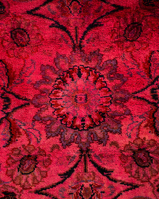 Contemporary Hand Knotted Overdyed Pink Area Rug 9' 3" x 11' 8"