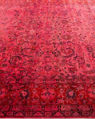 Contemporary Hand Knotted Overdyed Pink Area Rug 9' 3" x 11' 8"