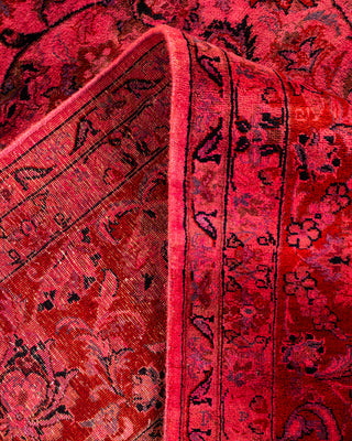 Contemporary Hand Knotted Overdyed Pink Area Rug 9' 3" x 11' 8"