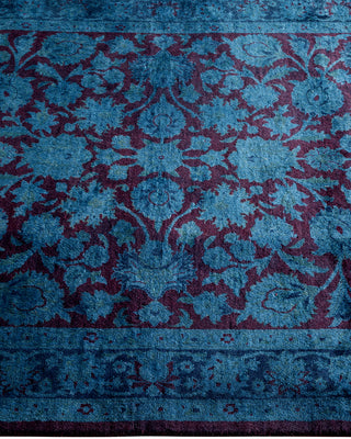 Contemporary Hand Knotted Overdyed Blue Area Rug 3' 1" x 5' 3"