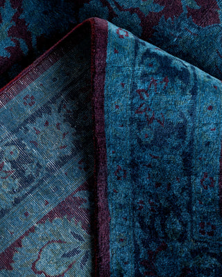 Contemporary Hand Knotted Overdyed Blue Area Rug 3' 1" x 5' 3"