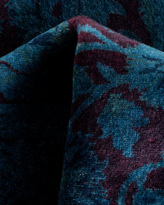 Contemporary Hand Knotted Overdyed Blue Area Rug 3' 1" x 5' 3"