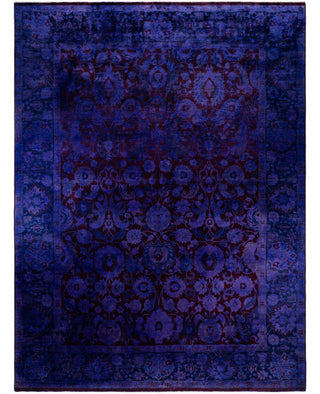 Contemporary Overdyed Wool Hand Knotted Purple Area Rug 9' 1" x 12' 0"