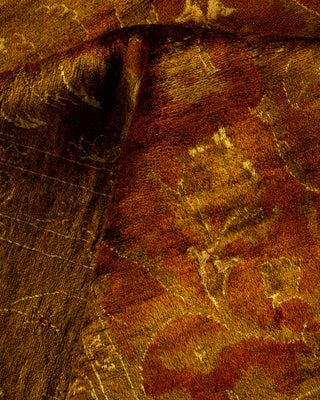 Contemporary Hand Knotted Overdyed Gold Area Rug 9' 2" x 12' 3"