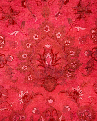 Contemporary Hand Knotted Overdyed Pink Area Rug 9' 2" x 12' 4"