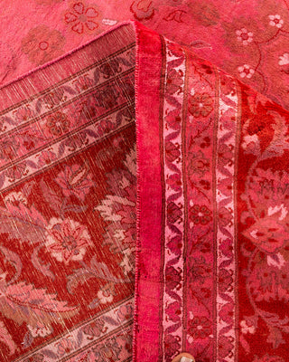 Contemporary Hand Knotted Overdyed Pink Area Rug 9' 2" x 12' 4"