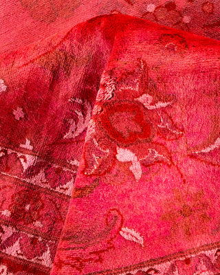 Contemporary Hand Knotted Overdyed Pink Area Rug 9' 2" x 12' 4"