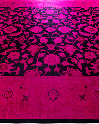 Contemporary Hand-Knotted Overdyed Pink Area Rug 8' 2" x 10' 3"
