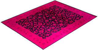 Contemporary Hand-Knotted Overdyed Pink Area Rug 8' 2" x 10' 3"