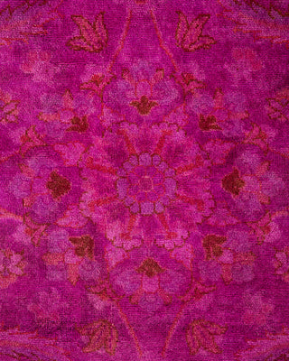 Modern Overdyed Hand Knotted Wool Pink Area Rug 8' 2" x 8' 2"