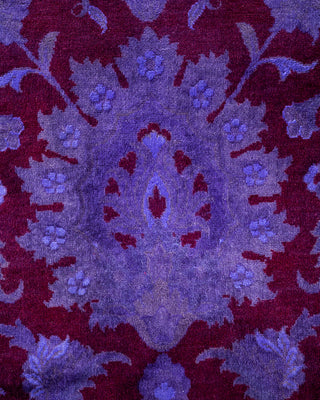 Contemporary Hand Knotted Overdyed Purple Area Rug 9' 2" x 12' 6"