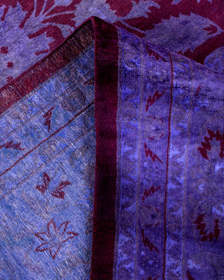 Contemporary Hand Knotted Overdyed Purple Area Rug 9' 2" x 12' 6"