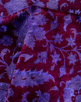 Contemporary Hand Knotted Overdyed Purple Area Rug 9' 2" x 12' 6"