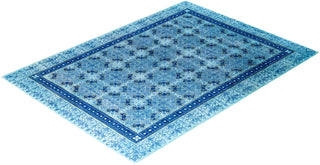 Contemporary Hand-Knotted Overdyed Blue Area Rug 9' 2" x 11' 5"