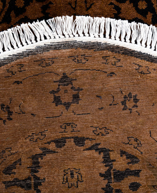 Contemporary Overdyed Wool Hand Knotted Brown Area Rug 3' 1" x 4' 7"