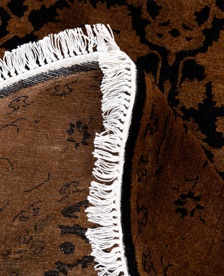 Contemporary Overdyed Wool Hand Knotted Brown Area Rug 3' 1" x 4' 7"